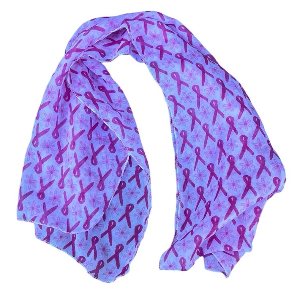 Breast Cancer Pink Ribbon Scarf